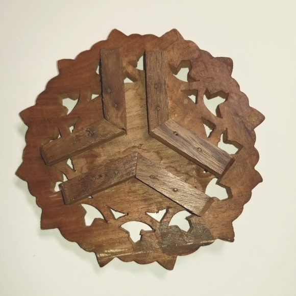 Handcrafted wood trivet riser with inlay - Picture 2 of 2